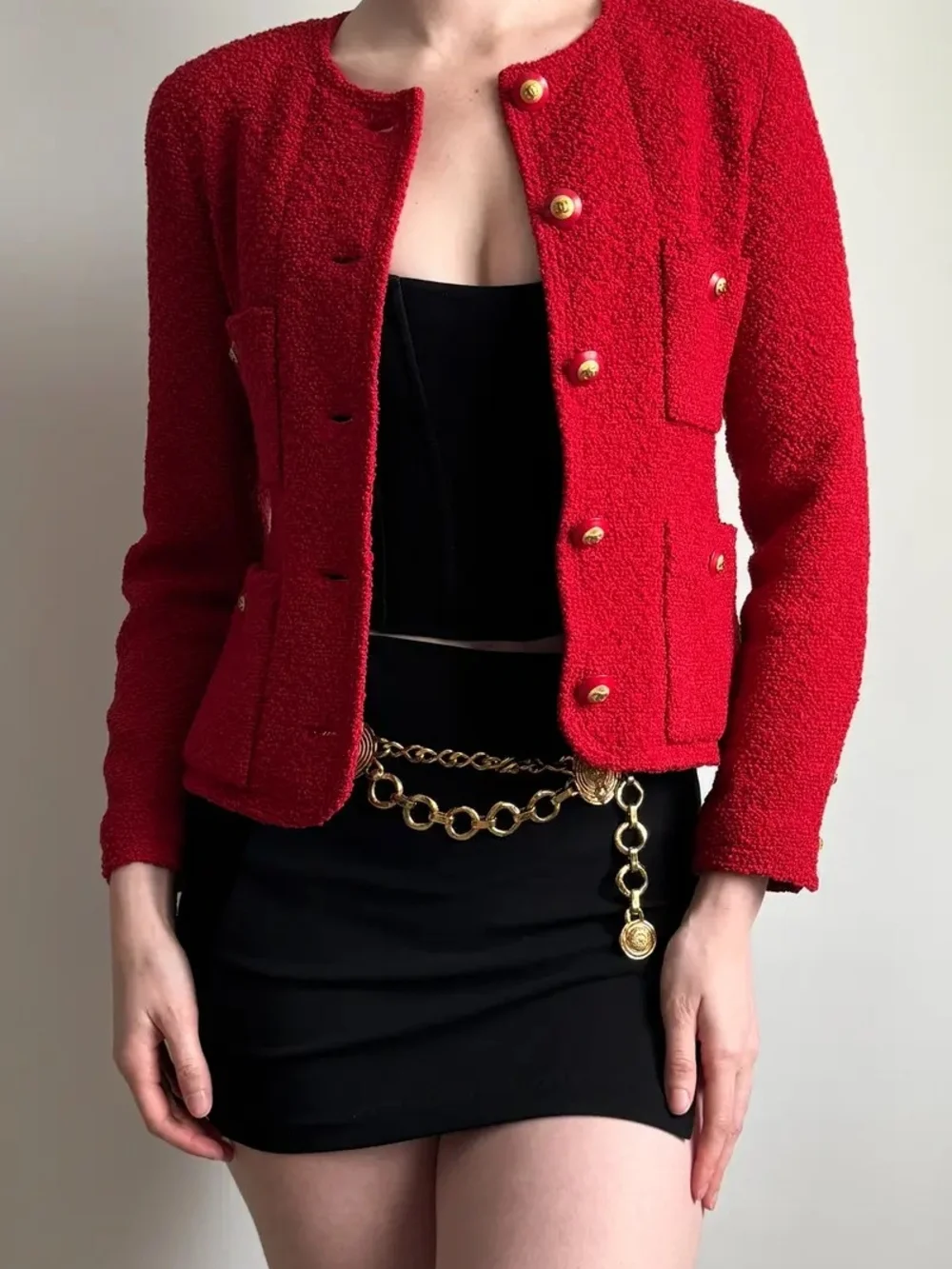 1993 -  Chanel by Karl Lagerfeld - Red Tweed Jacket - 4